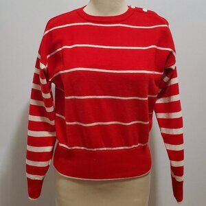 80s Liz Claiborne Red and White Striped Sweater